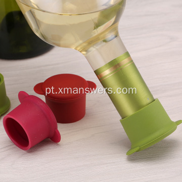 Rolha de borracha de silicone personalizada para garrafa de vidro de vinho